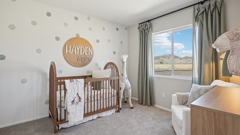 Bedroom decorated as nursery
