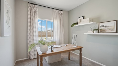 Downstairs bedroom designed as an office