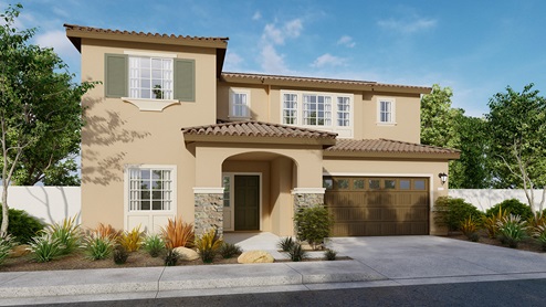 Residence 2239 two-story, 2-car garage home rendering with exterior elevation D