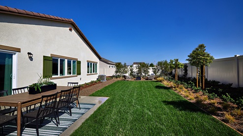 Spacious backyard of single story home