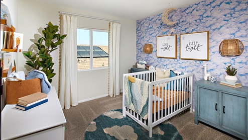 Bedroom designed as a baby's nursery