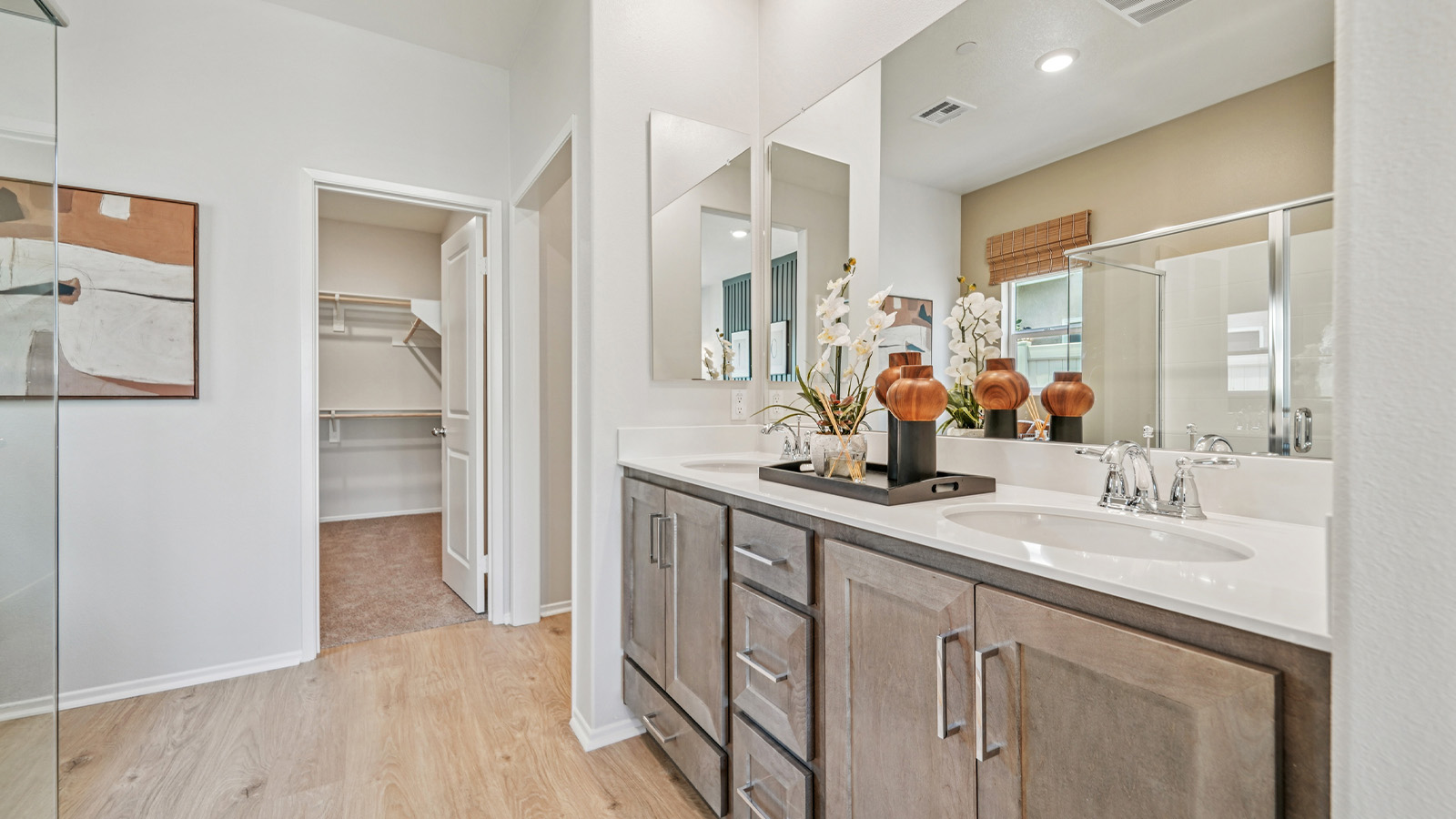 Primary bathroom with double sinks