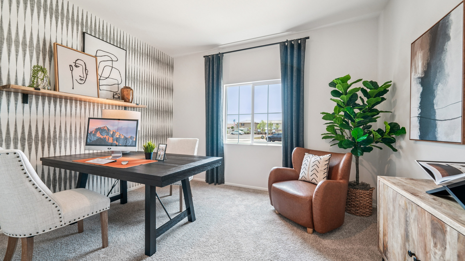 Bedroom designed as an office