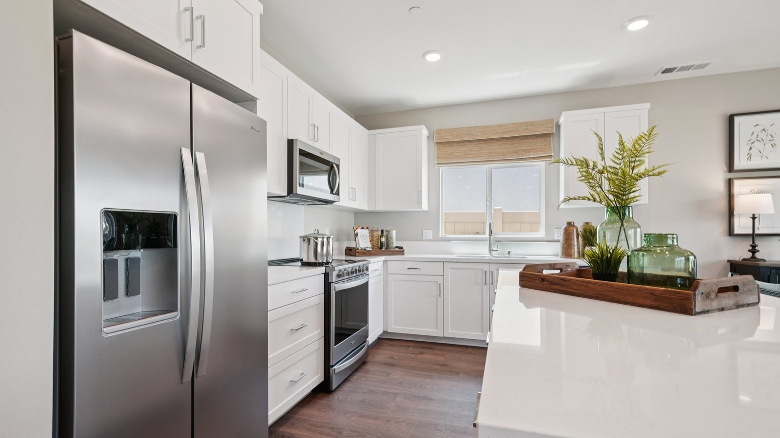 kitchen with white cabinets and stainless appliances