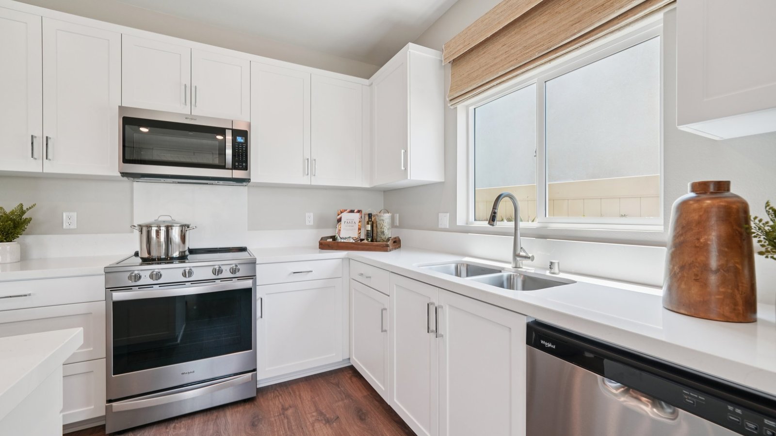 kitchen with white cabinets and stainless appliances
