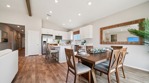 Spacious kitchen and dining space