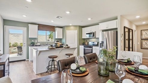 Dining and kitchen space