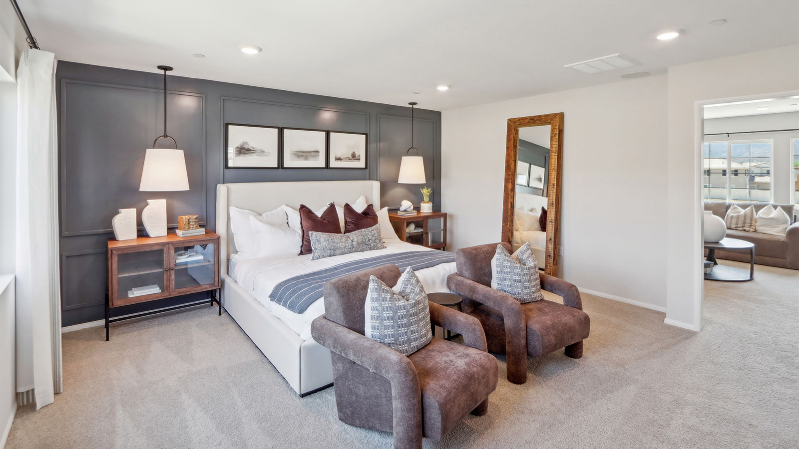 Primary bedroom located off of the loft