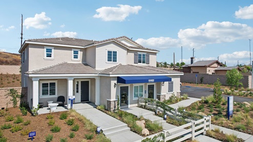 Exterior of a two story home