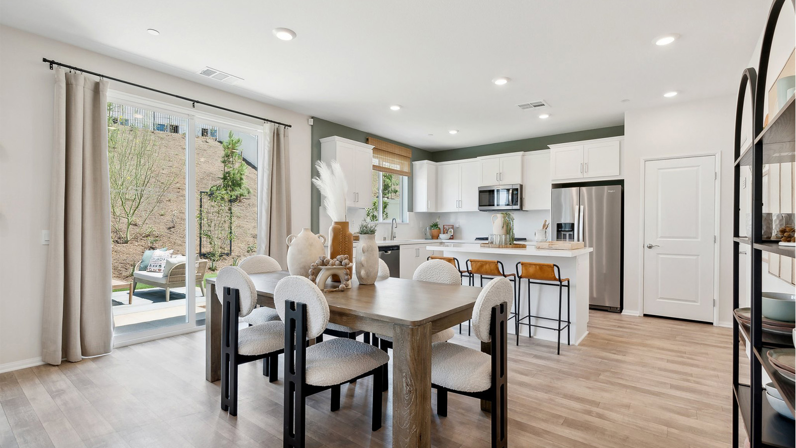 Modern kitchen with white cabinets