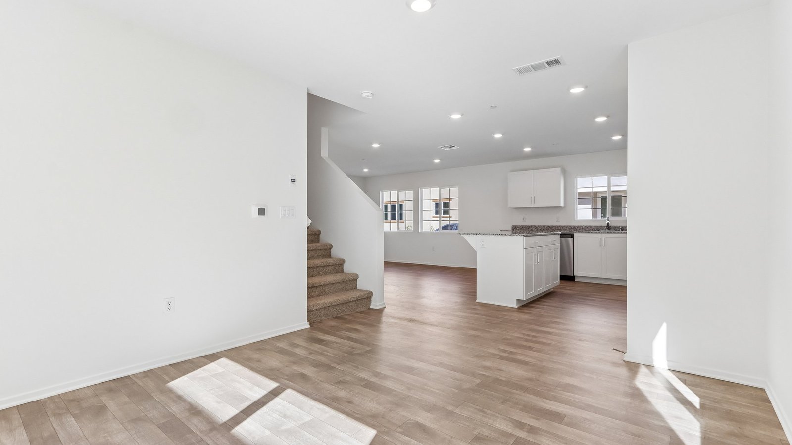 Open concept great room and kitchen