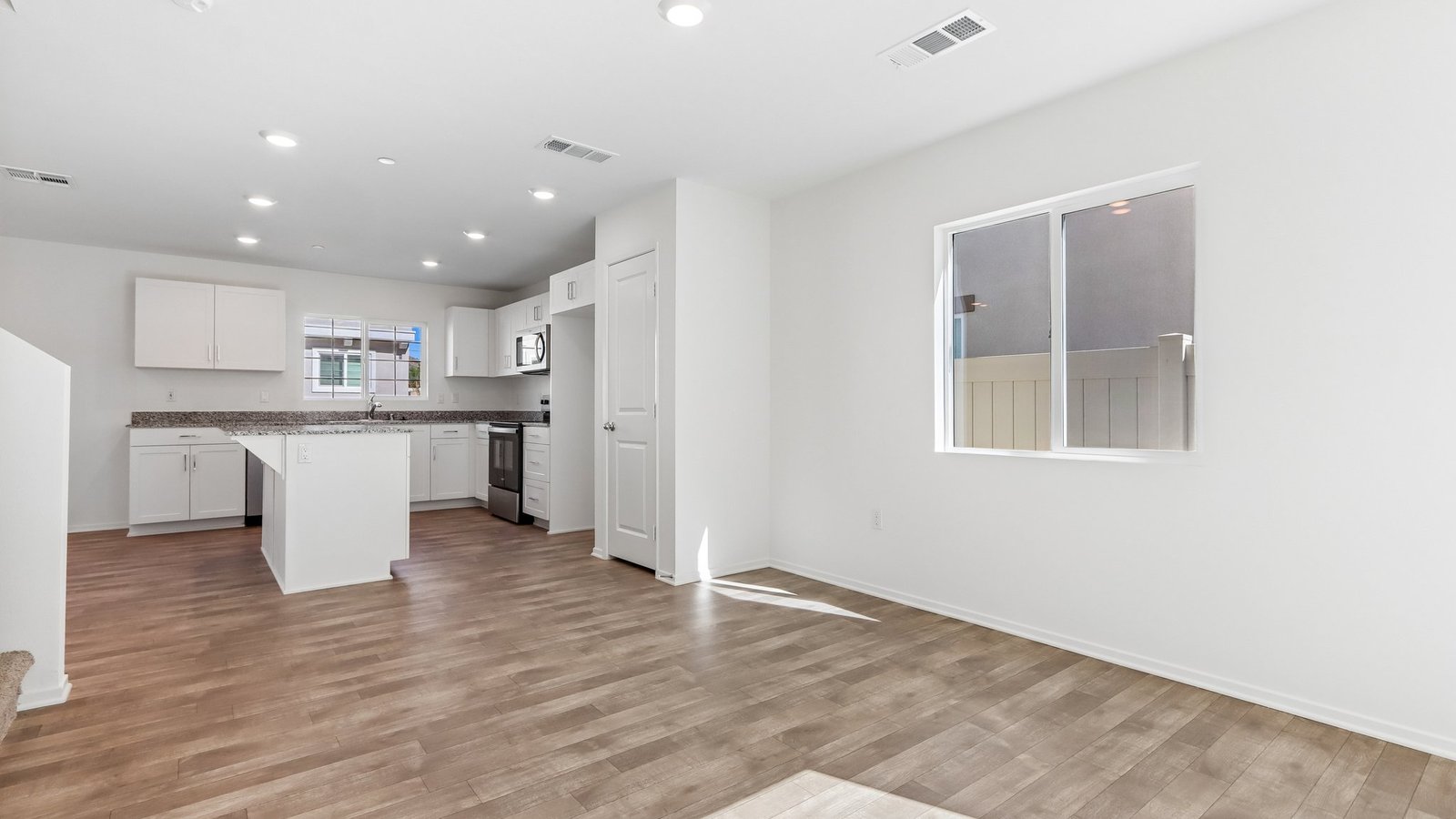 kitchen with white cabinets and stainless sleet appliances
