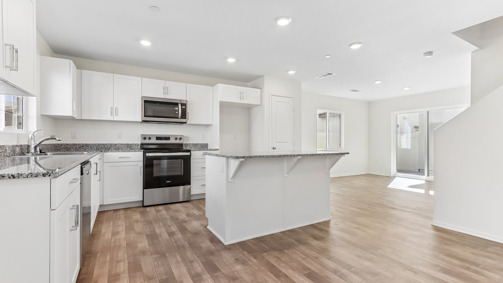 kitchen with white cabinets and stainless sleet appliances