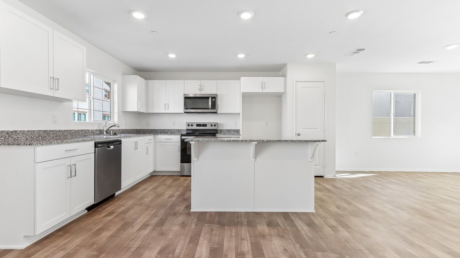 kitchen with white cabinets and stainless sleet appliances