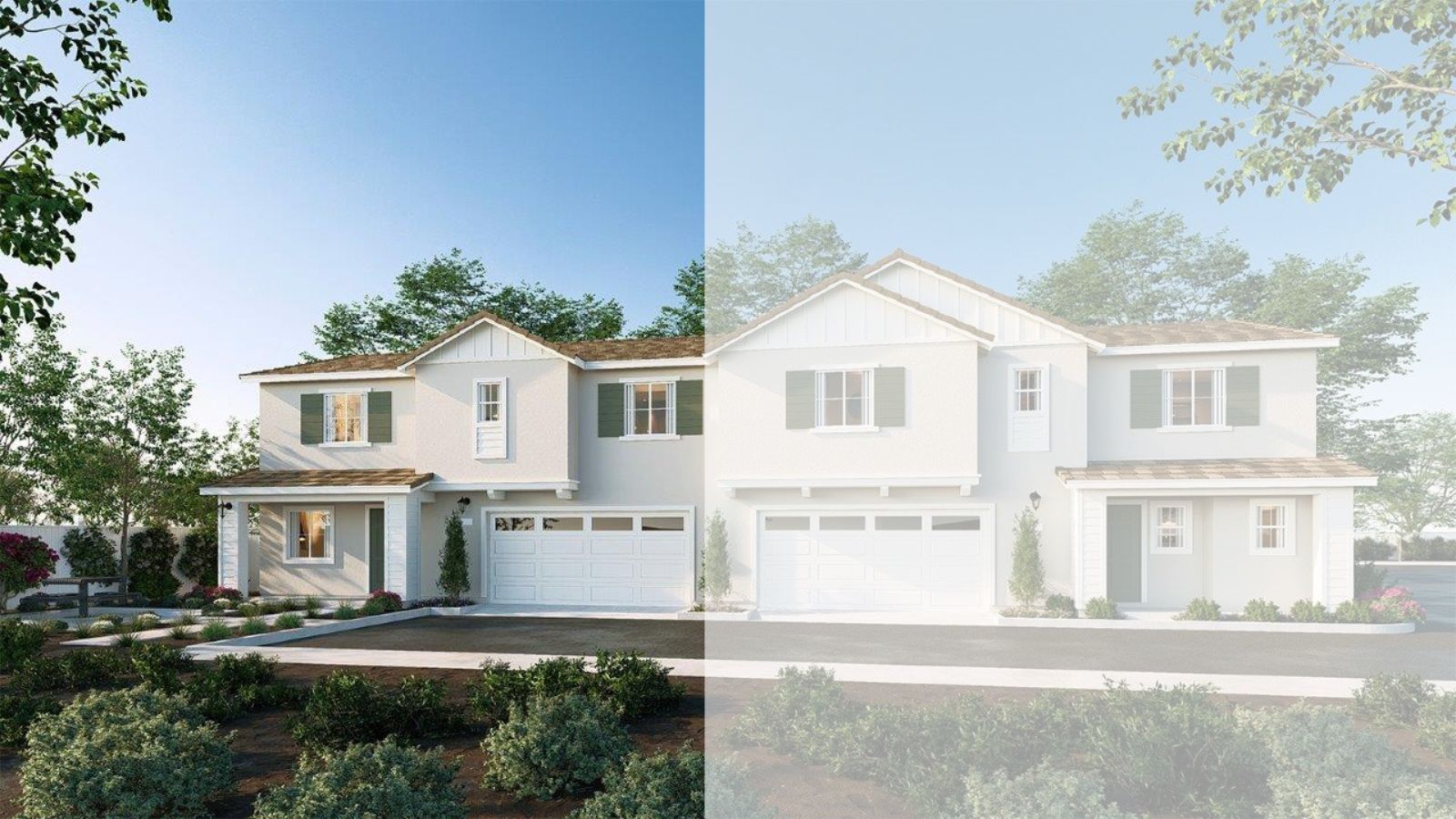 Residence 1900 rendering with Modern Farmhouse elevation