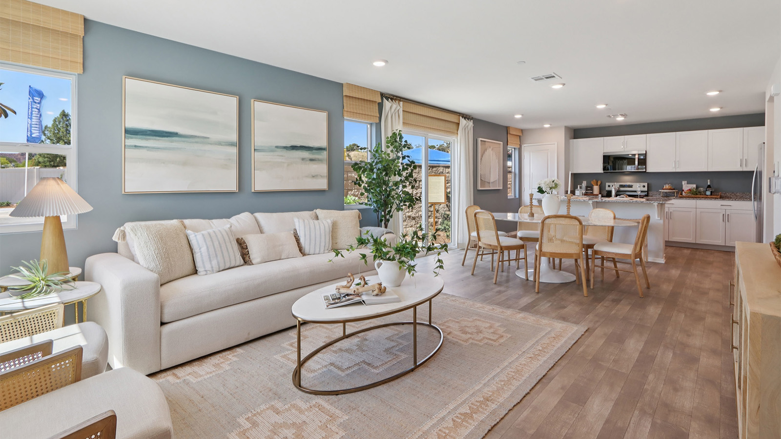 Spacious open-concept great room and kitchen