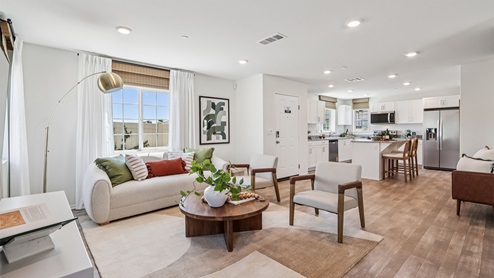 Open concept great room and kitchen