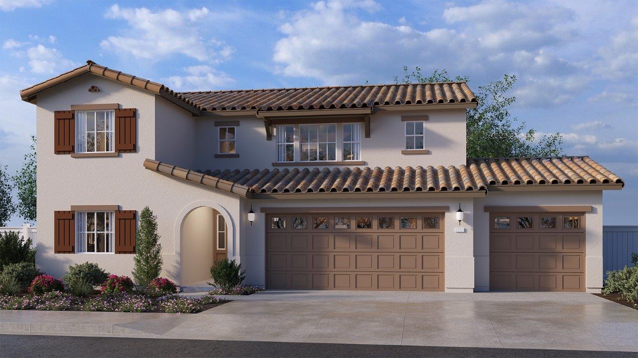 Residence 2259 rendering with a 3-car garage, elevation A