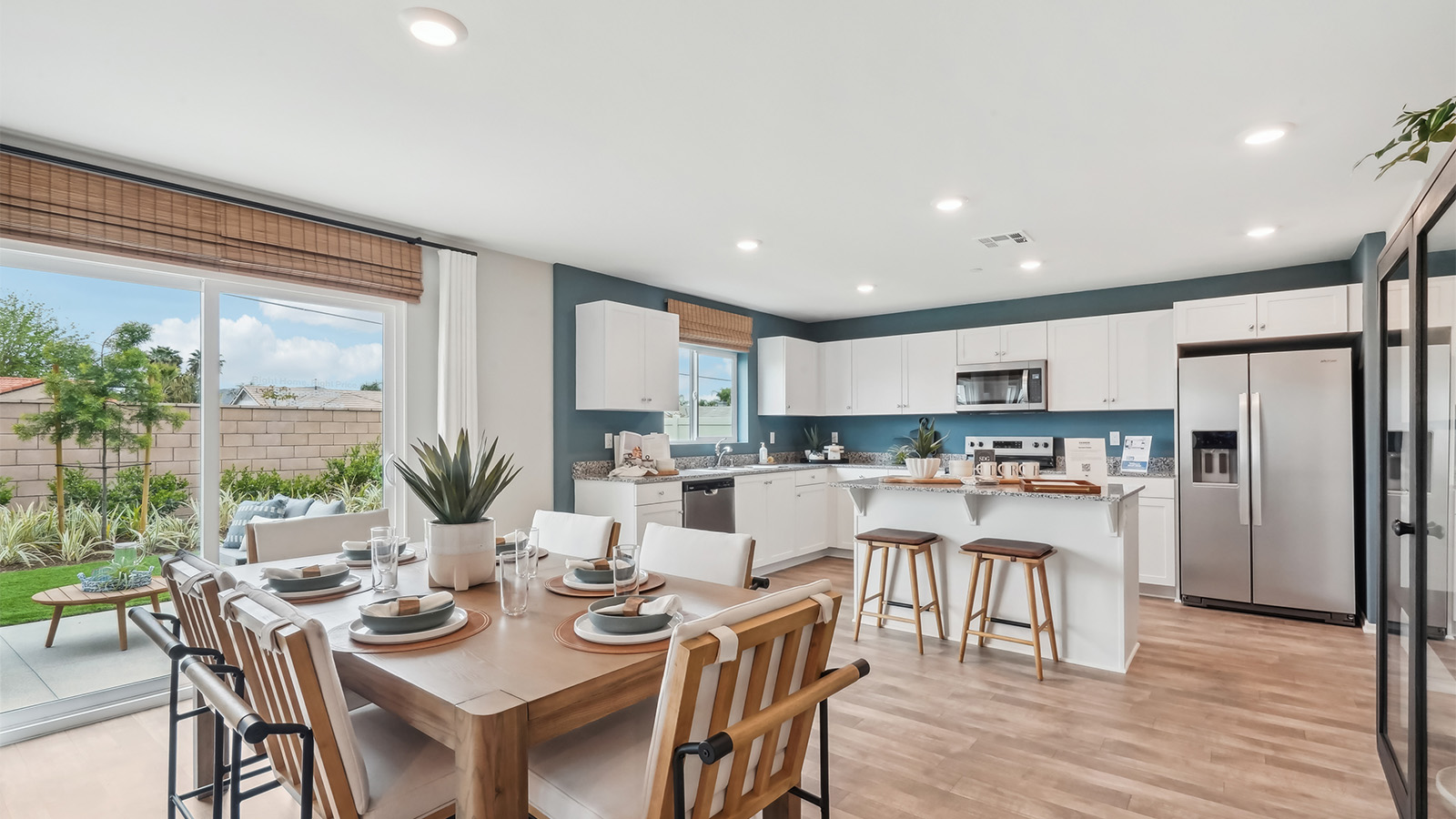 Dining and kitchen space