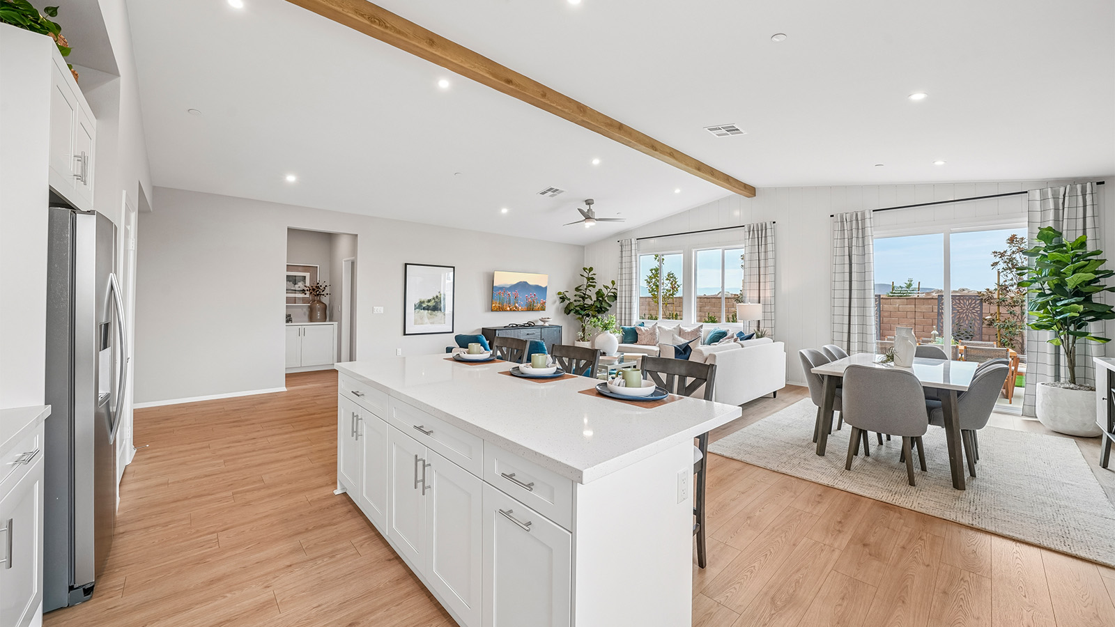Kitchen with white cabinets