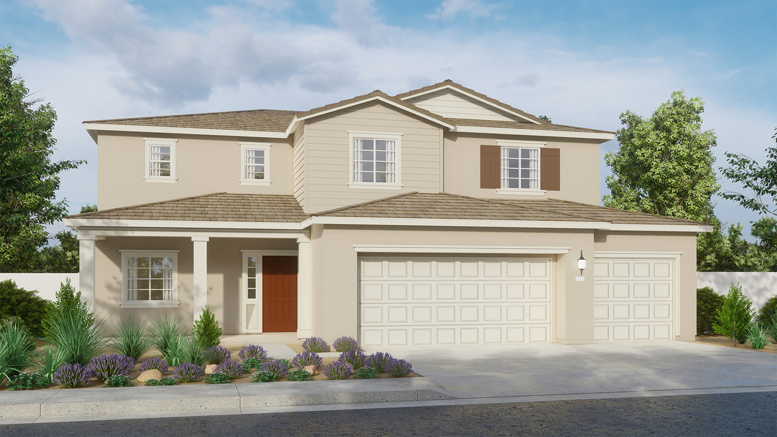 Residence 3015 rendering with exterior elevation B