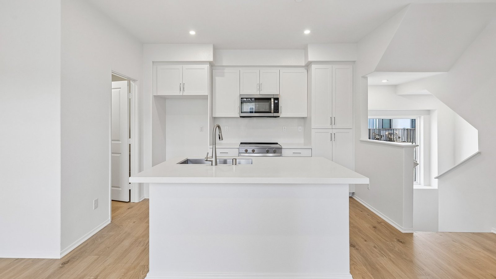 kitchen with white cabinets and stainless steel appliances