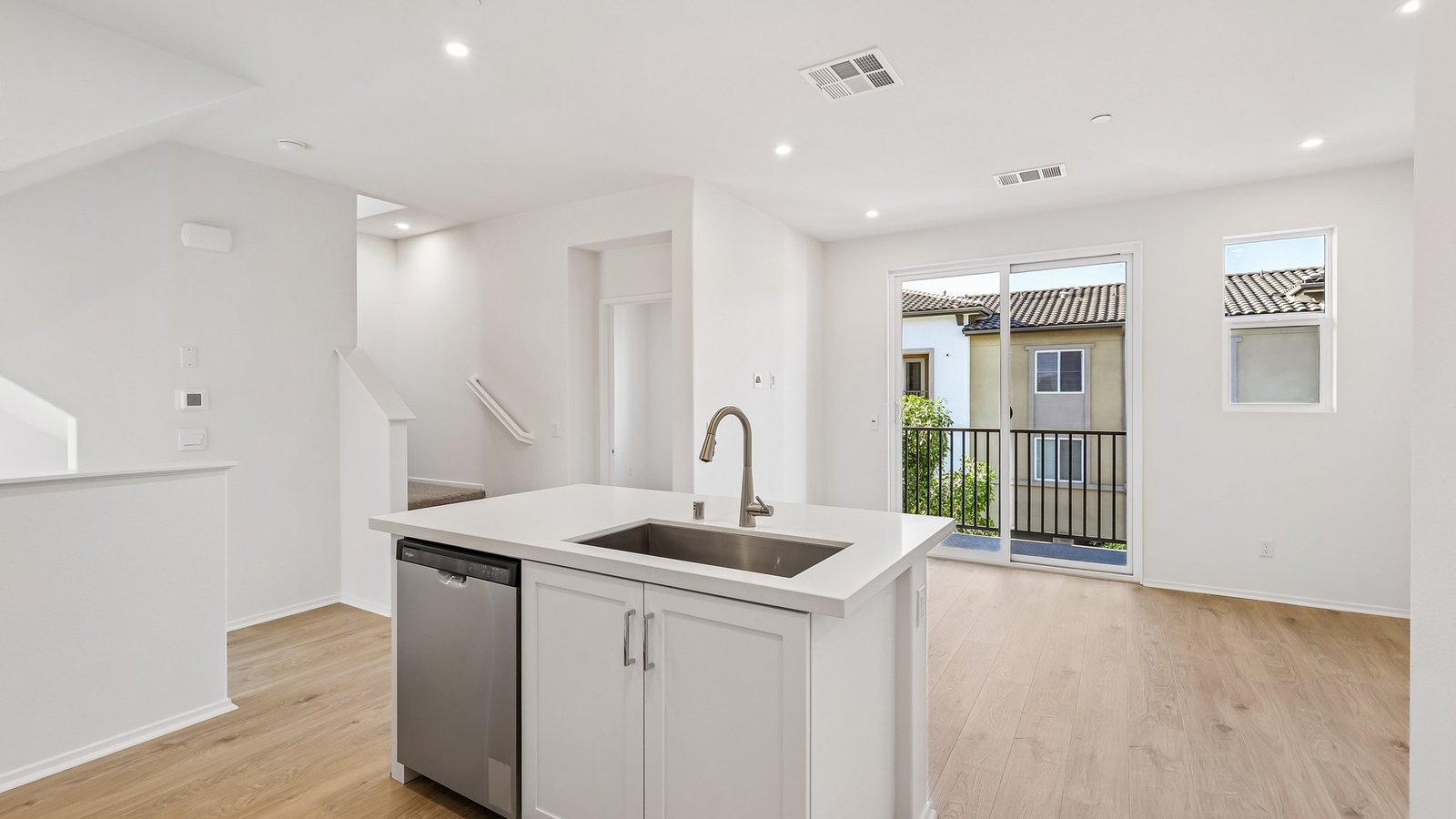 kitchen with white cabinets and stainless steel appliances