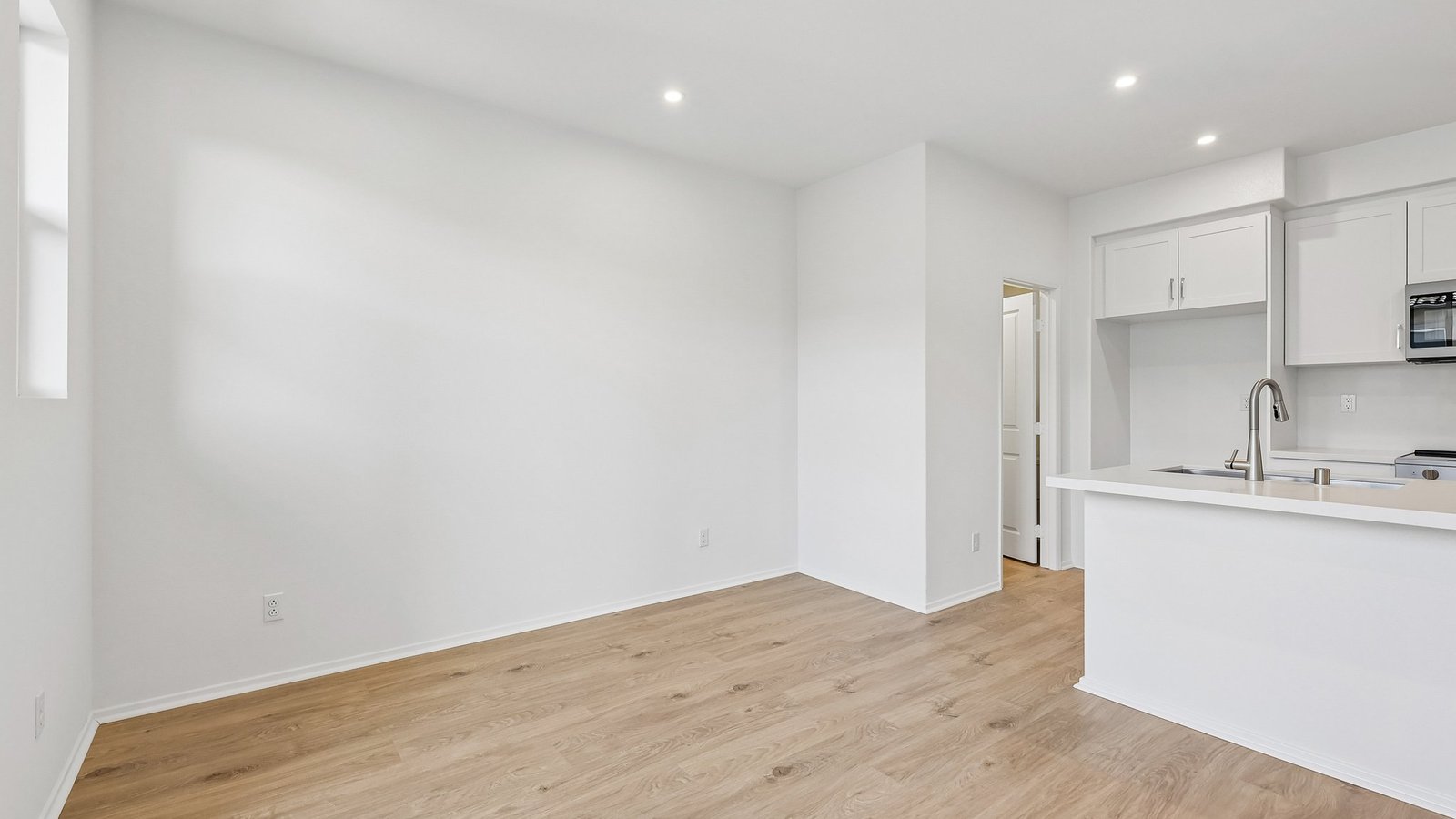 kitchen with white cabinets and stainless steel appliances