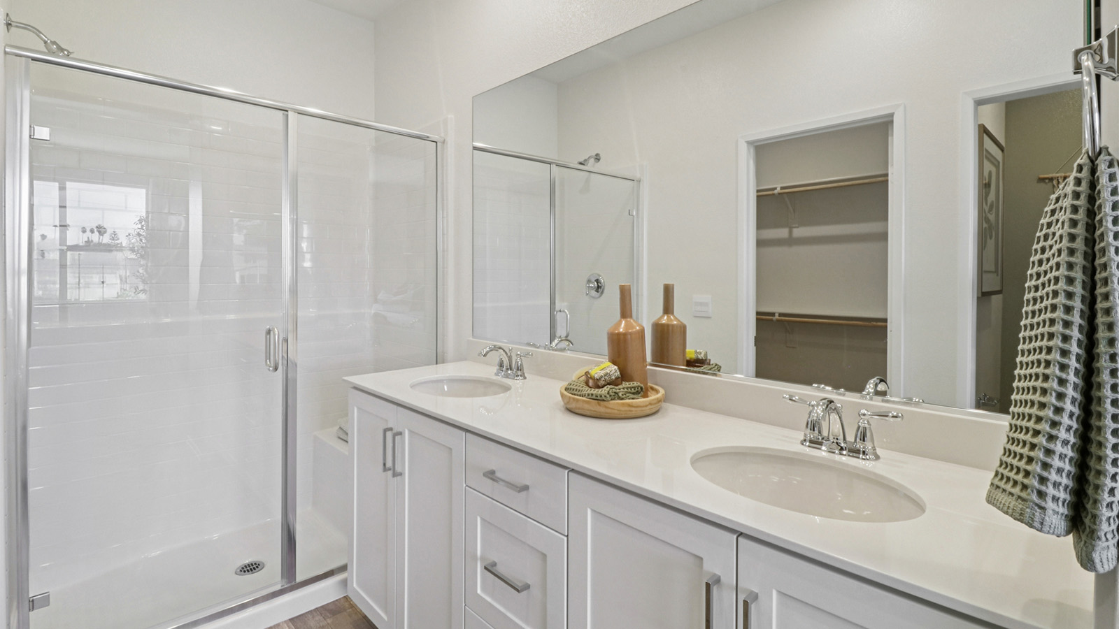 Primary bathroom with double-sinks