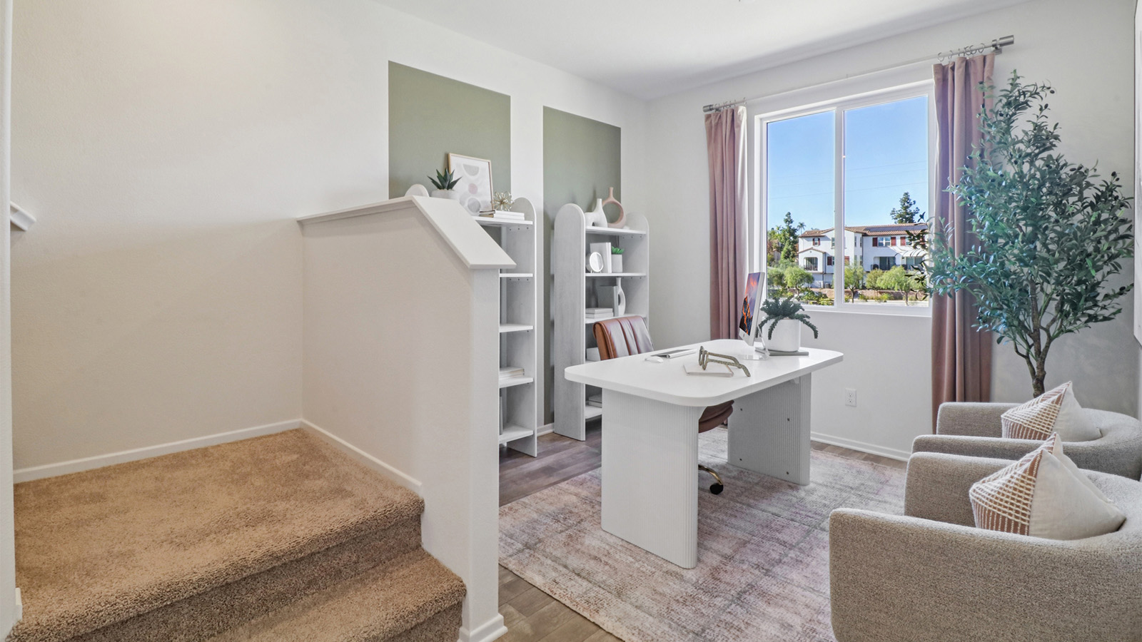 Den space decorated as an office