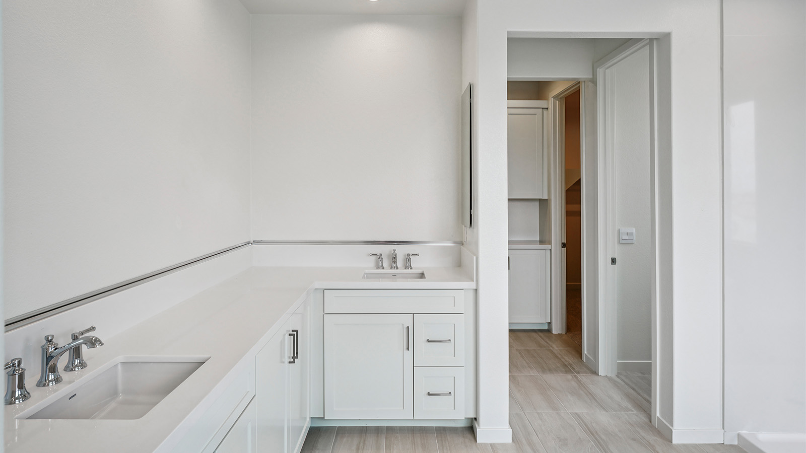 Primary bathroom with walk-in closet