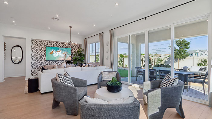 Interior dining area next to living area