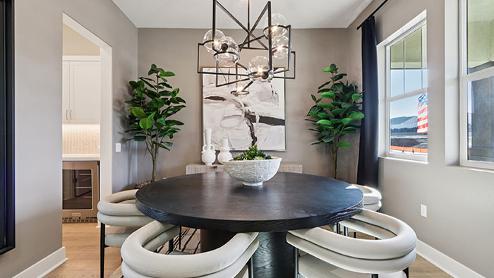 Interior flex room with large window