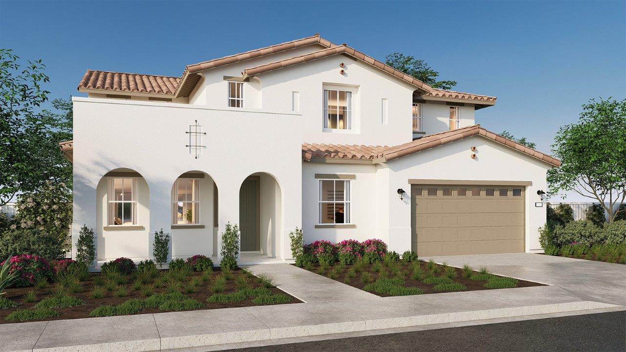 Residence 4172 rendering with a 3-car garage in elevation A