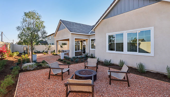 Spacious backyard with patio seating