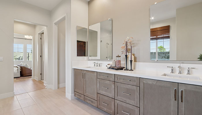 Primary bathroom with double sinks