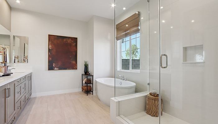 Primary bathroom with free-standing tub