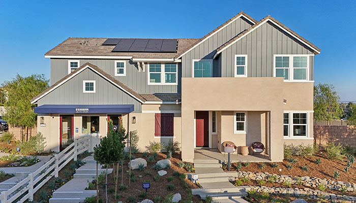 Large 2-story home with covered entry