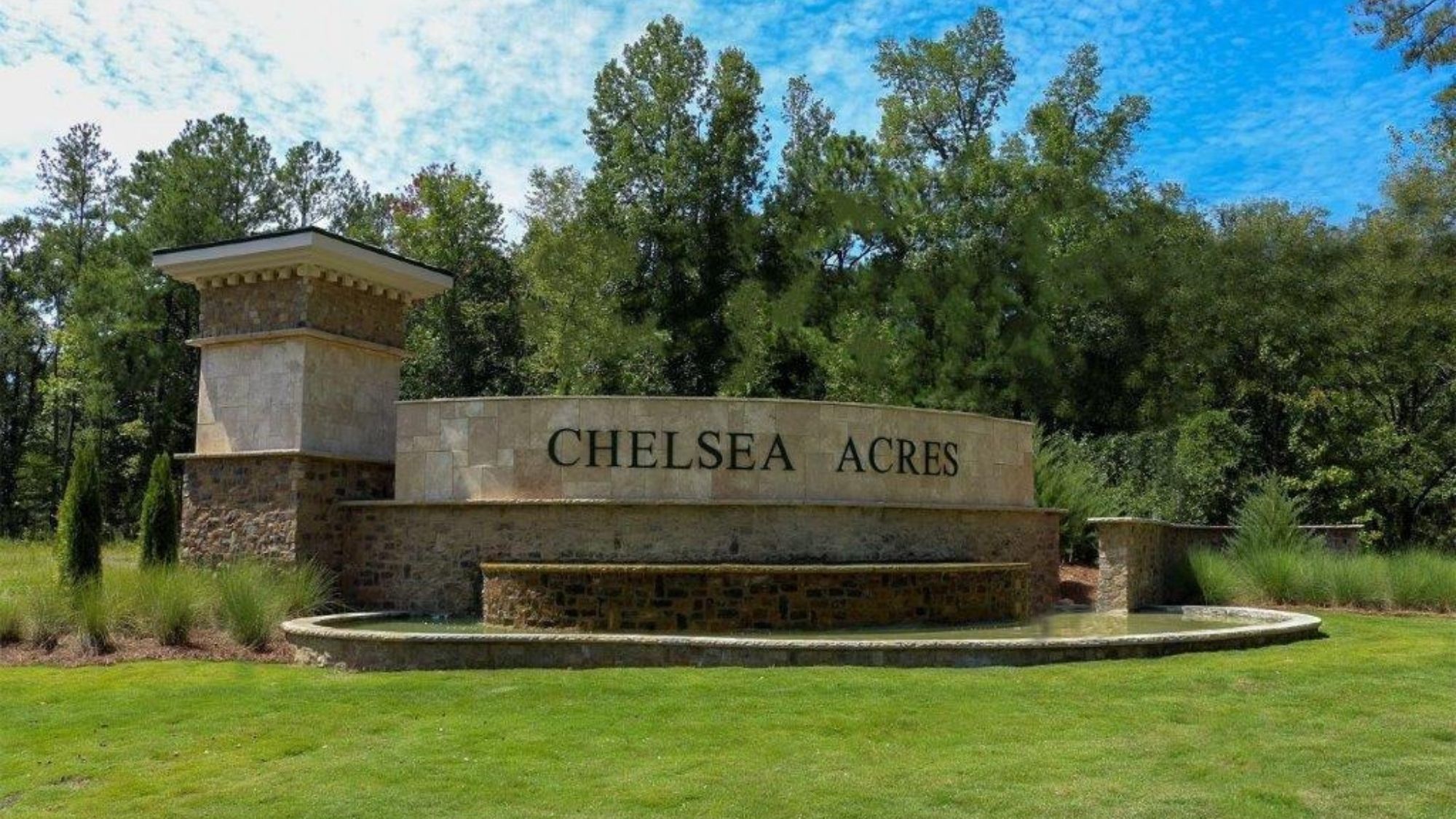 Community entrance sign for Chelsea Acres.