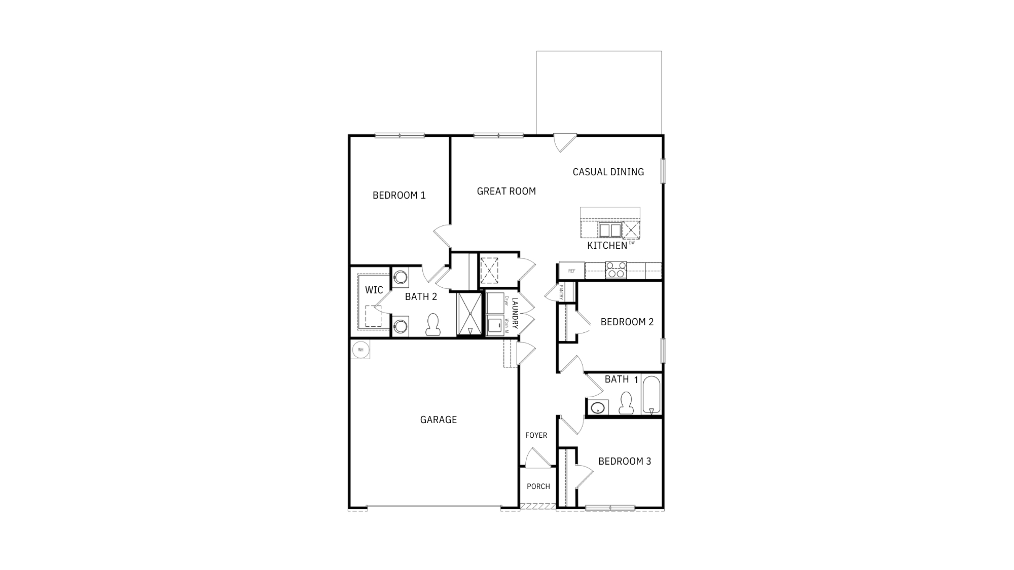A top- down view of our Aaron floorplan.
