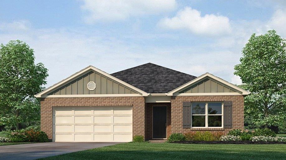 1 story home with a 2 car garage