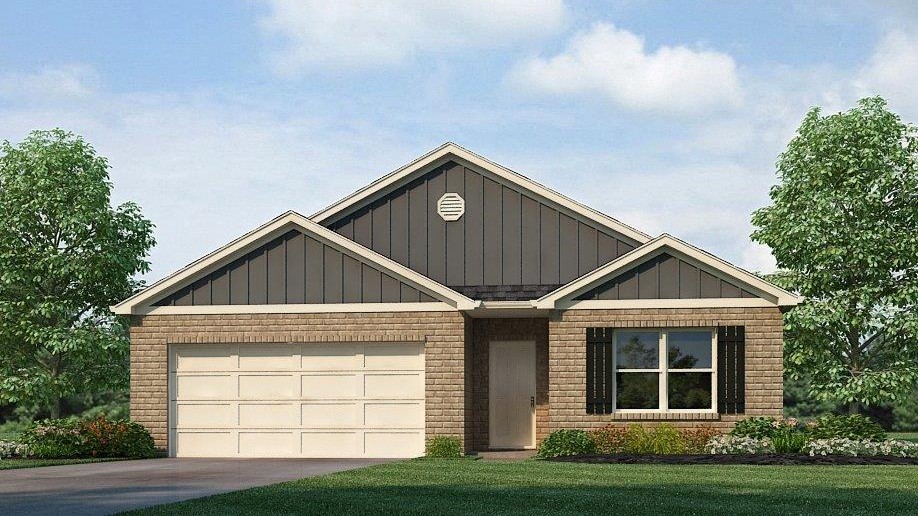 1 story home with a 2 car garage