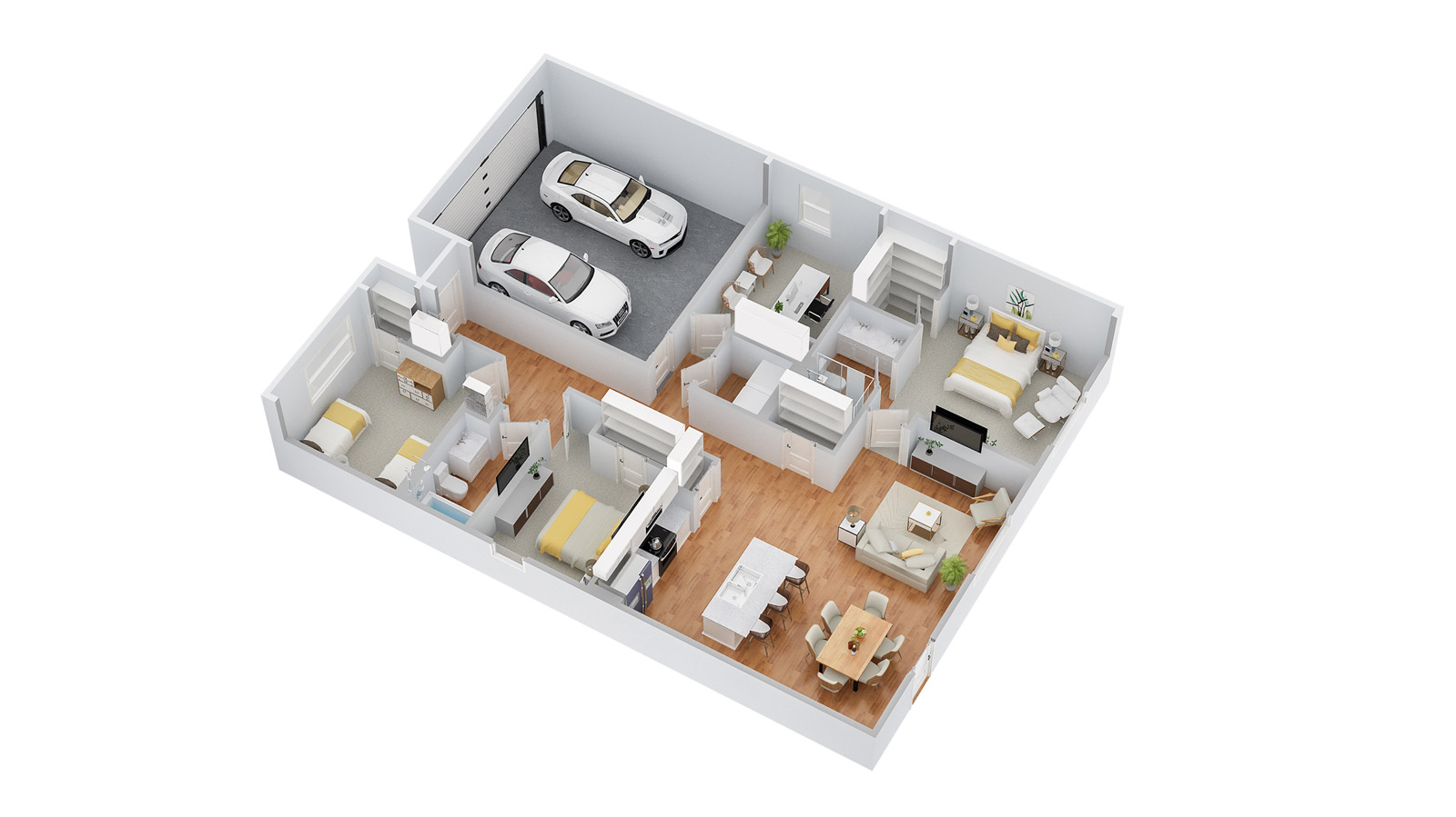 Floorplan with furniture located throughout the home