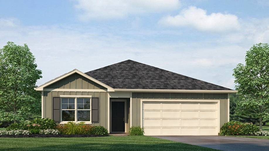 Smart Home Package-   Visual of two smartphones featuring the Alarm.com app.   Picture of the doorbell cam associated with the alarm.com app, black sleek doorbell cam.   Picture of an amazon echo pop with blue light signaling Alexa.   Picture of a Deako brand smart light switch.   Image of a smart thermostat system on a wall.   Image of a Kwikset branded locking mechanism.   A collective image of the entire smart home package with the previous images.   Disclosure that reads: Note: Pictures depict a similar completed home floorplan and elevation, but it is not the actual home for sale. Features, colors, finishes & options may differ from what’s shown.