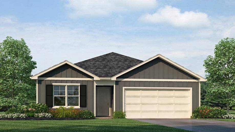 Smart Home Package-   Visual of two smartphones featuring the Alarm.com app.   Picture of the doorbell cam associated with the alarm.com app, black sleek doorbell cam.   Picture of an amazon echo pop with blue light signaling Alexa.   Picture of a Deako brand smart light switch.   Image of a smart thermostat system on a wall.   Image of a Kwikset branded locking mechanism.   A collective image of the entire smart home package with the previous images.   Disclosure that reads: Note: Pictures depict a similar completed home floorplan and elevation, but it is not the actual home for sale. Features, colors, finishes & options may differ from what’s shown.