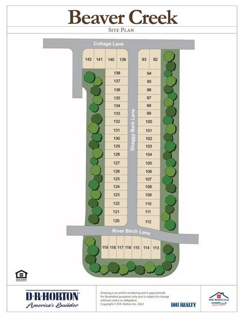 Beaver Creek - Phase 2 - Topography Map with lot numbers