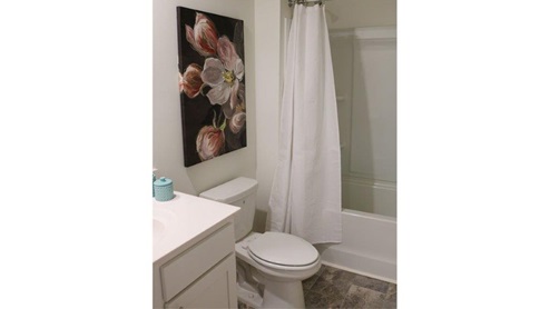 Cali – bathroom 2 – the second bathroom is between bedroom 3 and 4 is a full bathroom that has a tub shower, toilet and vanity