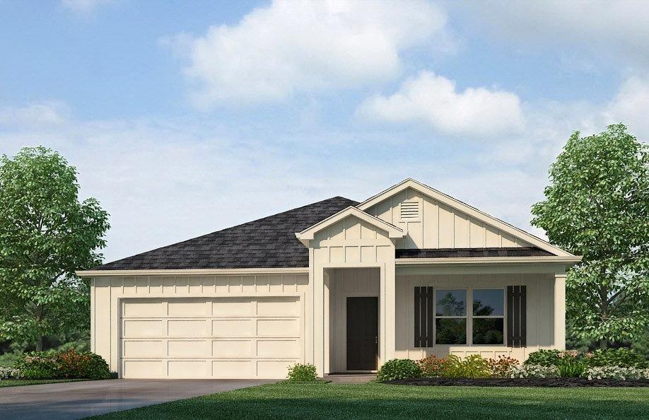 Cali-Elevation-H15 - 1 story home with a covered front porch and a 2 car garage