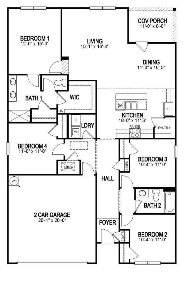 Cali-Floorplan-2D-Rendering without a porch