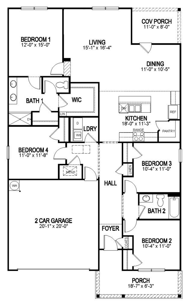 Cali-Floorplan-2D-Rendering with a porch